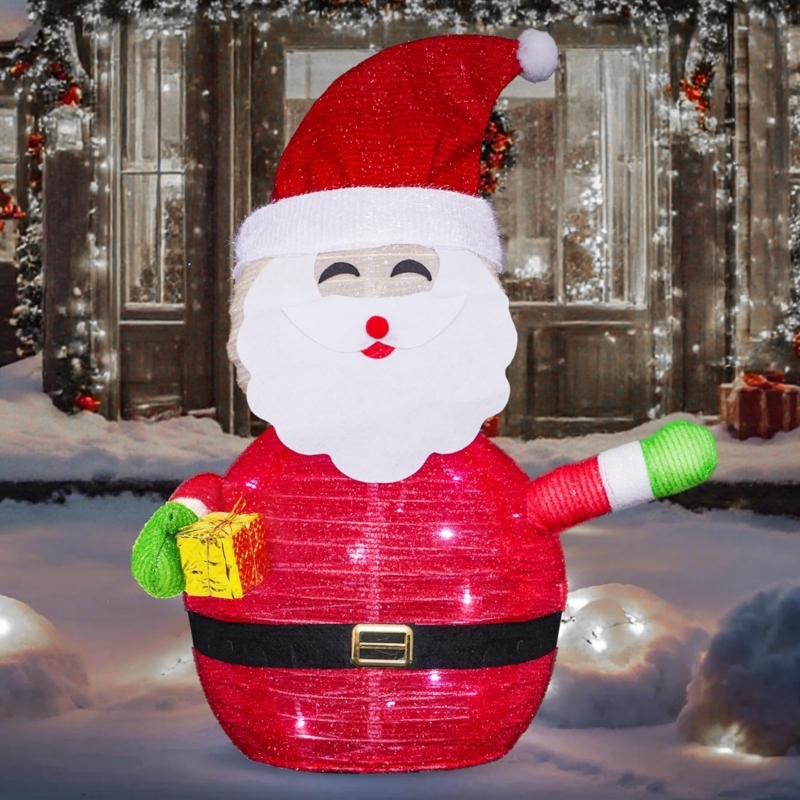Battery Operated 2.75 Ft Lighted Santa Decoration for Porch