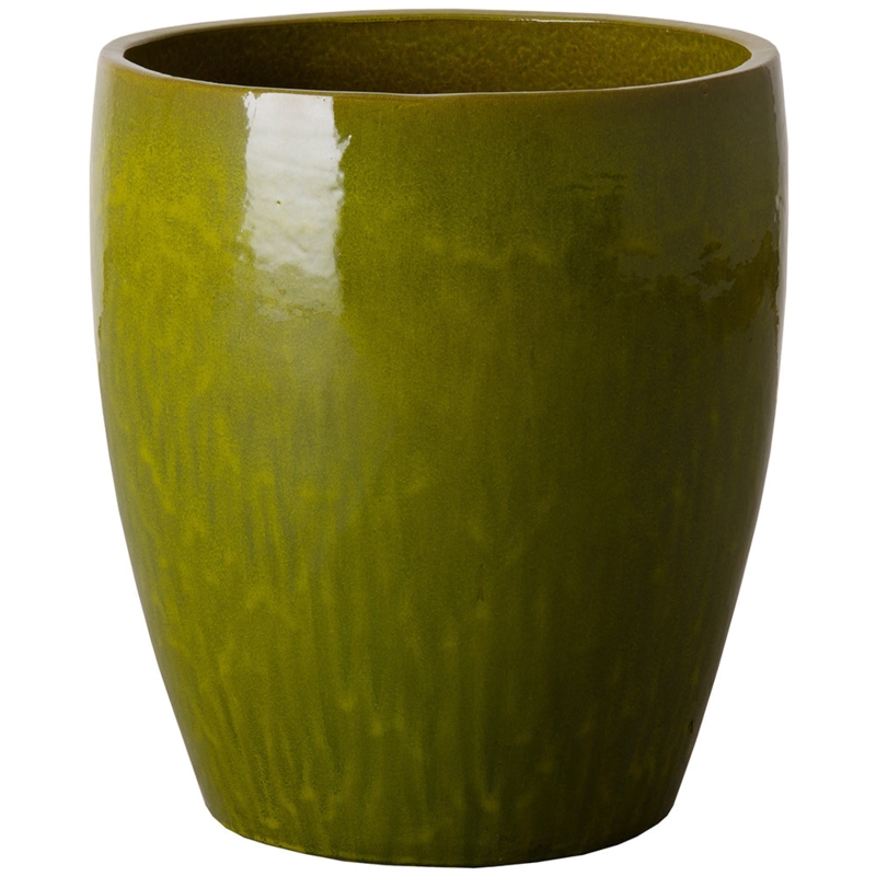 Bullet Planter: Mid Century Avocado Green Pot on Tripod Stand