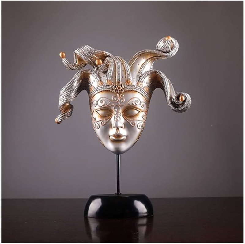 Bust Sculpture Abstract Face Silence Gesture Retro Bronze Distressed Finish
