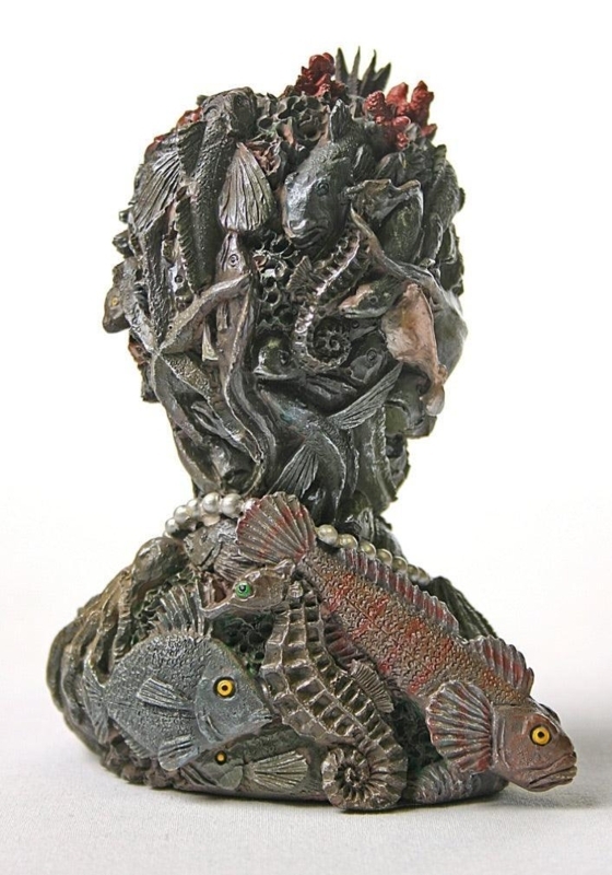 Bust Sculpture Arcimboldo Inspired Bust Decor Surrealist Marine Life