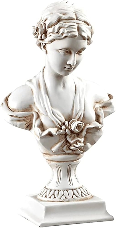 Bust Statue Antique White Venus with Distressed Finish