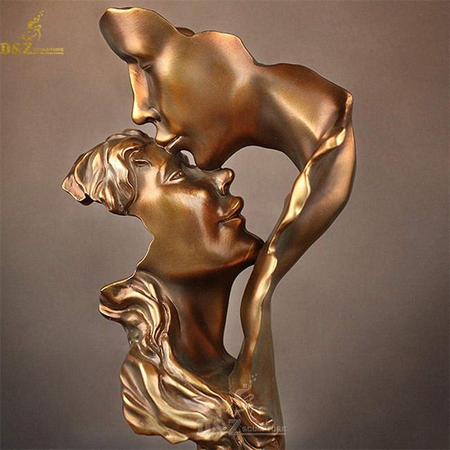 Bust Statue Classical White Wedding Couple Formal Attire Matte Finish
