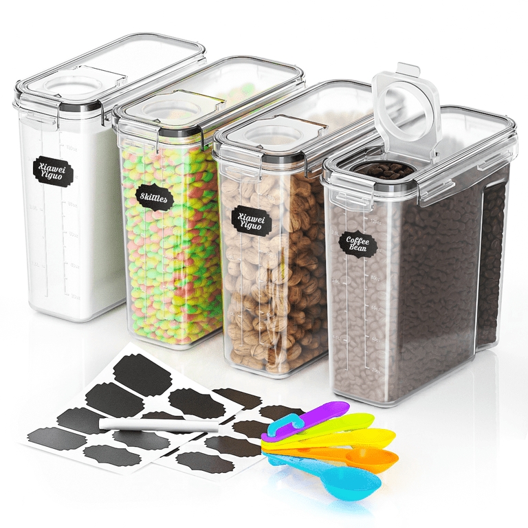Canister Set with Side Locking Tabs Airtight Transparent Containers