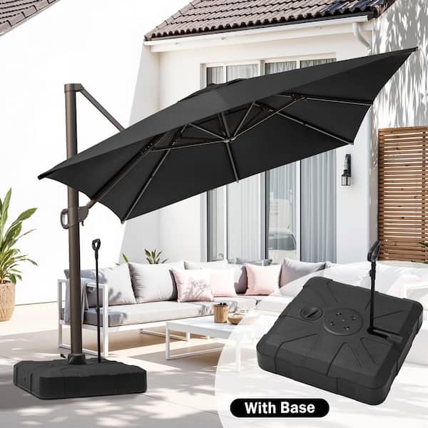 Cantilever Umbrella Heavy Duty Base Offset Shade Rectangular Contemporary