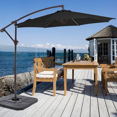 Cantilever Umbrella Offset Design Weighted Metal Base Patio Shade