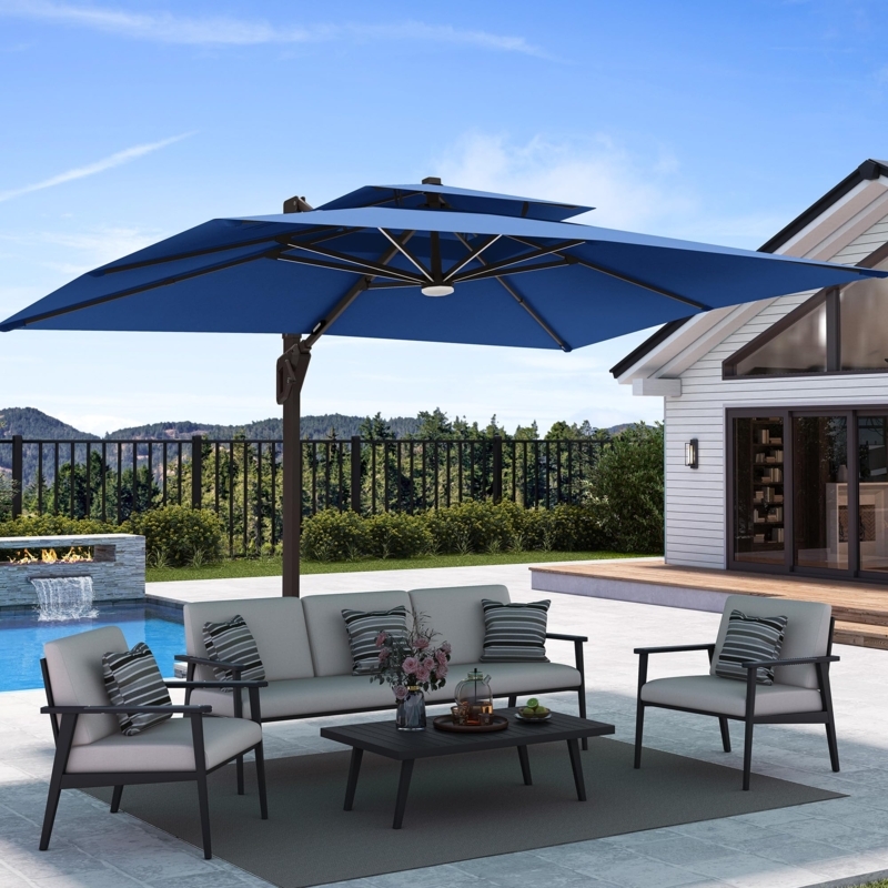 Cantilever Umbrella with Double Top Vent and Rotation