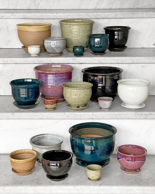 Ceramic Planter Collection featuring Handcrafted Look and Tonal Palette.