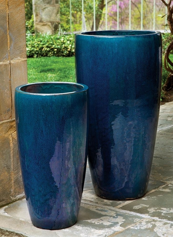 Charcoal Outdoor Planter featuring Faceted Design and Geometric Shape.