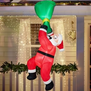 Christmas Inflatable Falling Santa Design Hanging Pose 8 Foot Scale