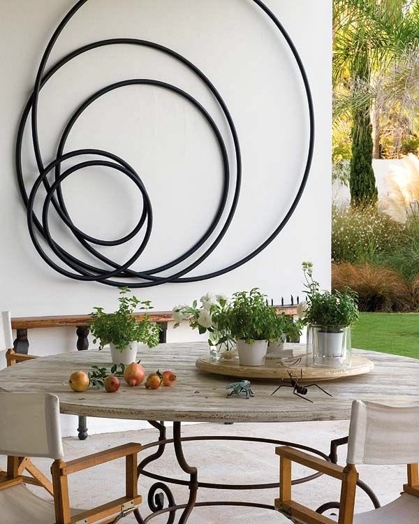 Circular Wall Decor Oversized Metallic Discs Bronze Hammered Texture