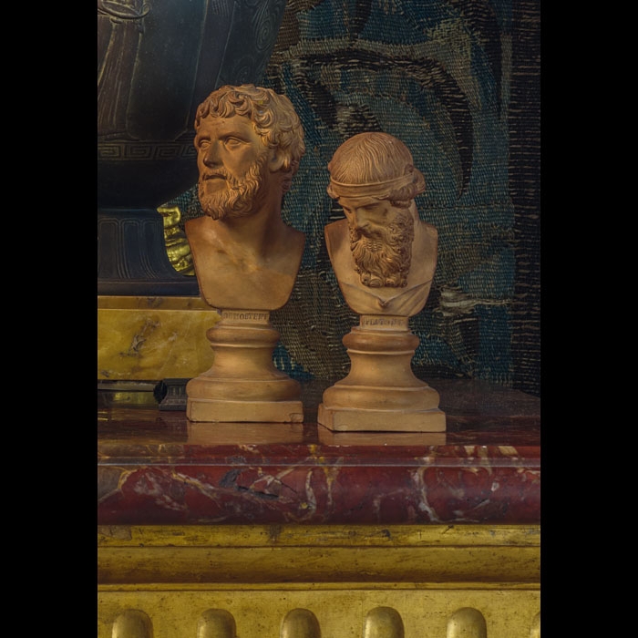 Classical Female Bust Sculpture with Downcast Eyes & Stone-Like Texture