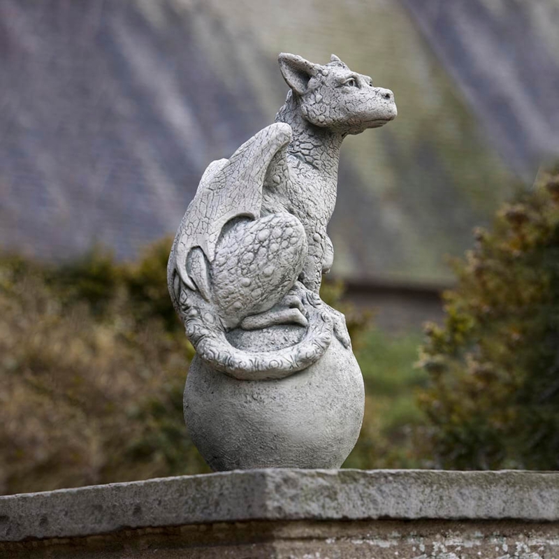 Classical Garden Statue Styling, Seated Figure with Musical Instrument.