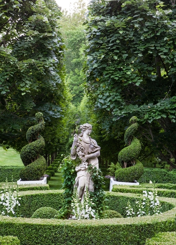 Classical Garden Statue Tiered Stone Base Female Silhouette Weathered