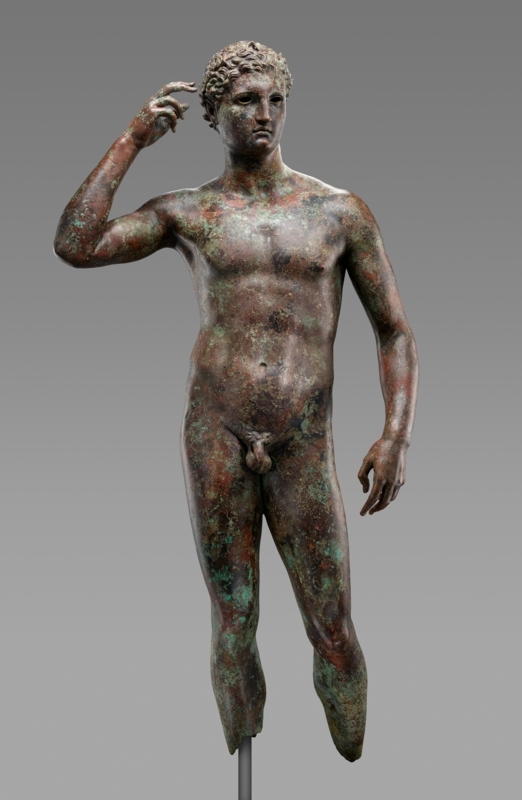 Classical Sculpture with Life-Size Athletic Form and Antique Patina