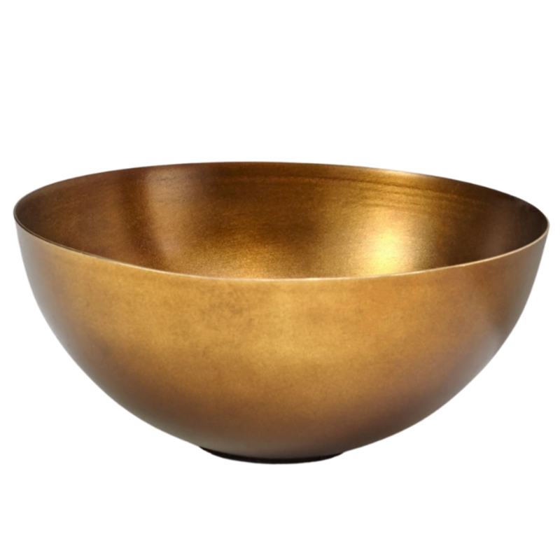 Cobbled Metal Decorative Bowl, Two-Tone Aged Finish