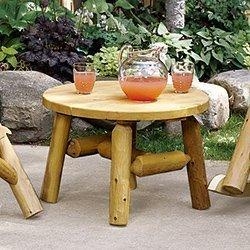 Coffee Table Rustic Log Construction Honey Toned Wood