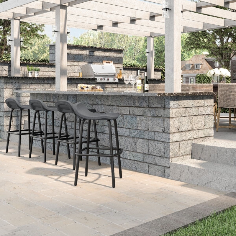 Commercial Grade Resin Bar Stool with Slat Back in Matte Finish