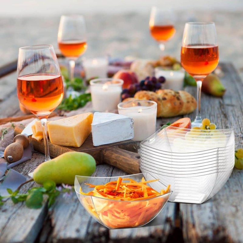 Curved Corner Serving Bowl Square Flared Rim Minimalist Appetizer
