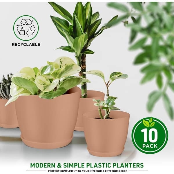 Cylindrical Planter Pots with Horizontal Ribbed Surface, Matte Grey
