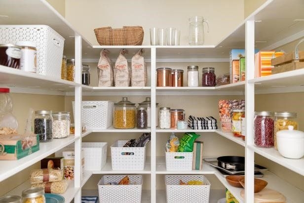 Dark Espresso Built-In Pantry Cabinet with Wooden Pull-Outs