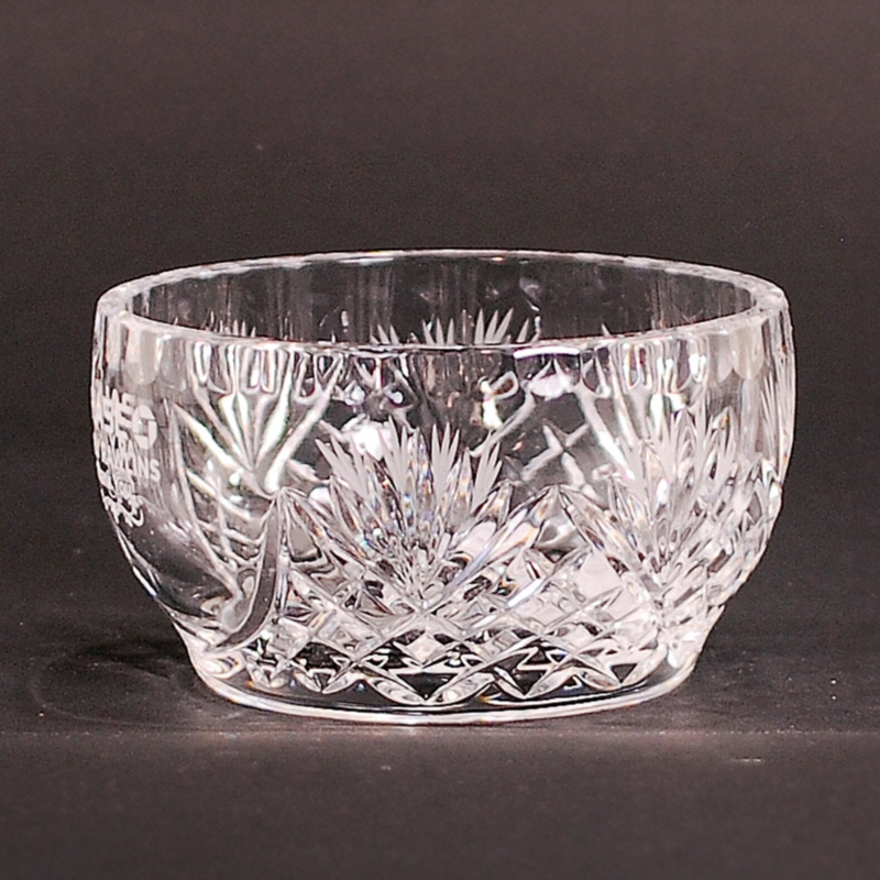 Decorative Bowl Crystal Deep Wedge Cuts Serrated Scalloped Rim
