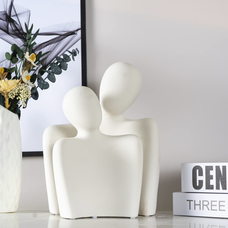 Decorative Figurine Intertwined Design Matte White Finish Minimalist
