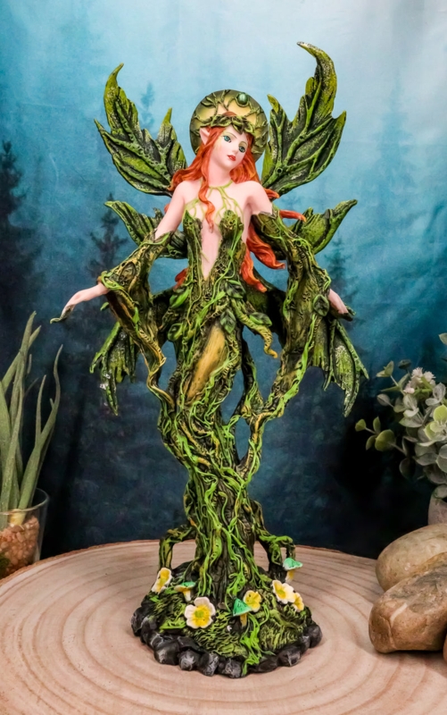 Decorative Figurine Leaf Textured Wings Forest Fairy Collectible Statue