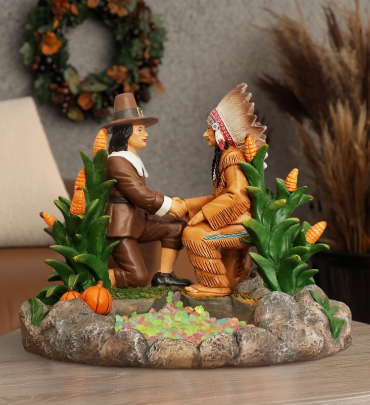 Decorative Figurine with Pumpkin Base and Cornucopia Detail