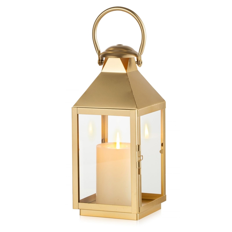 Decorative Lantern Top Ring Handle Elegant Geometric Candle Lantern