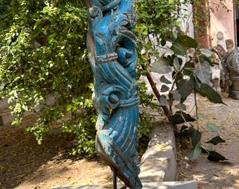 Decorative Sculpture Gnarled Wood Form Dark Espresso Matte Finish
