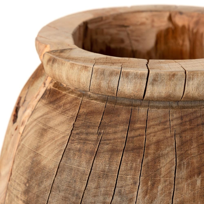 Decorative Vase, Amphora with Slat Construction & Weathered Finish (67)