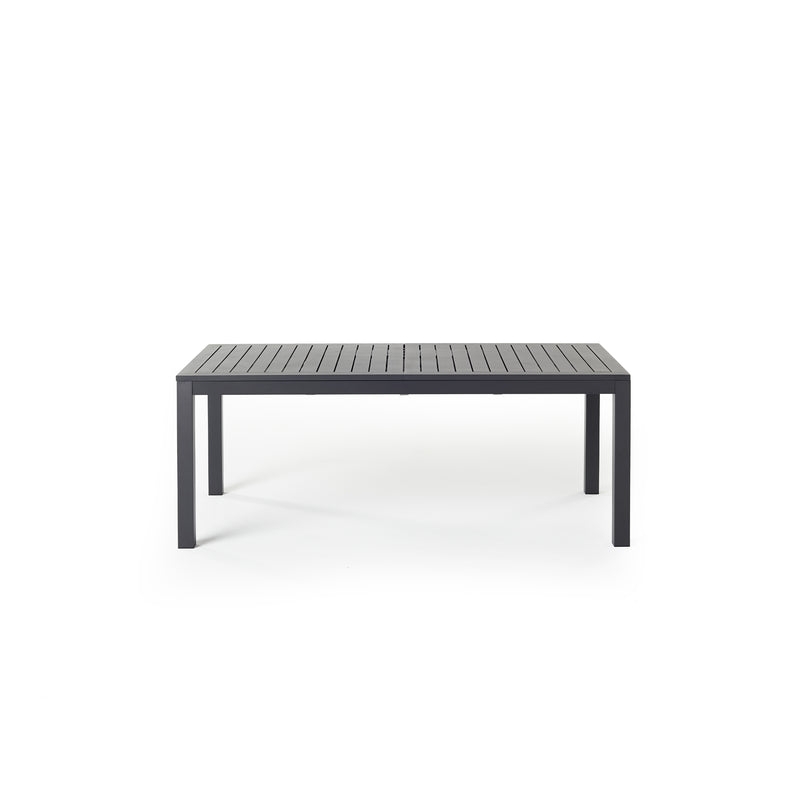 Dining Table Aluminum Square Legs Slatted Patio Table Extension