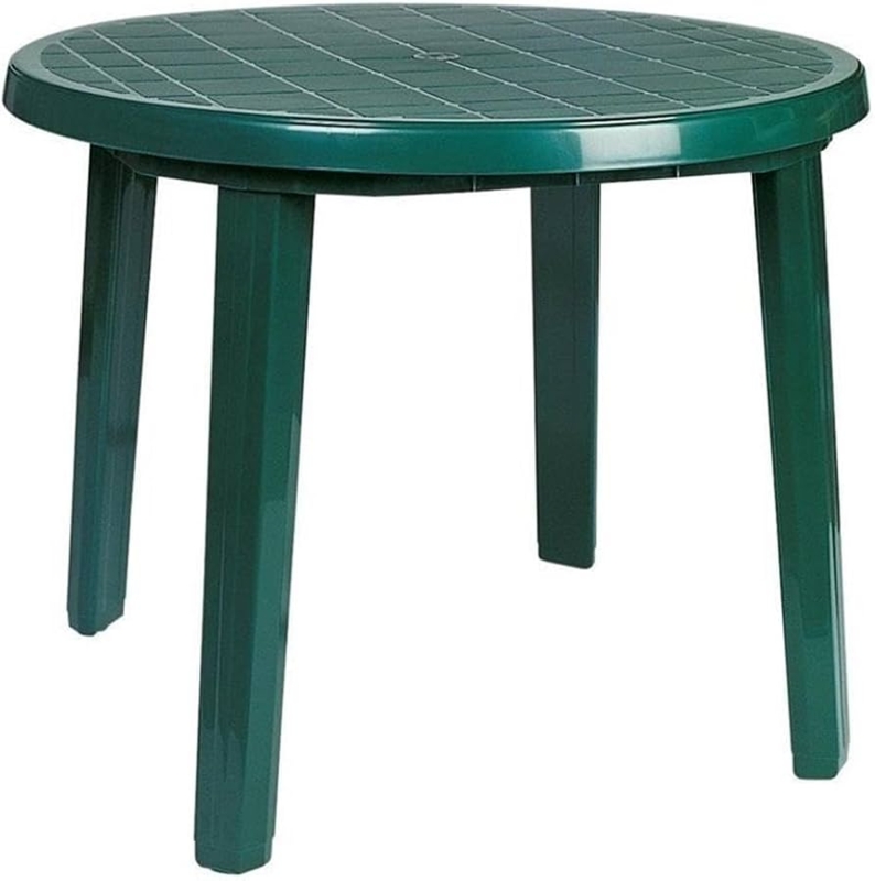 Dining Table Forest Green Round Resin Commercial Grade Patio