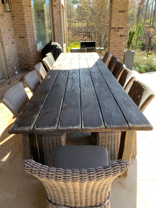 Dining Table Massive Proportions Rustic Chunky Leg Farm Table