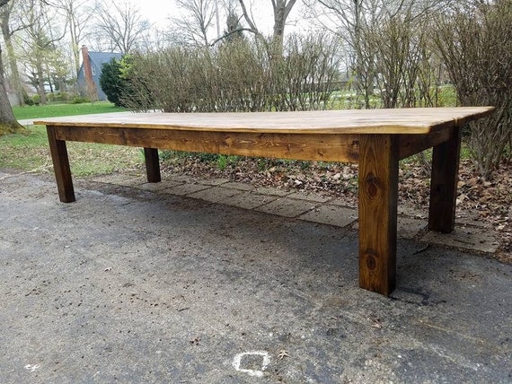 Dining Table Massive Rustic Farmhouse Distressed Finish