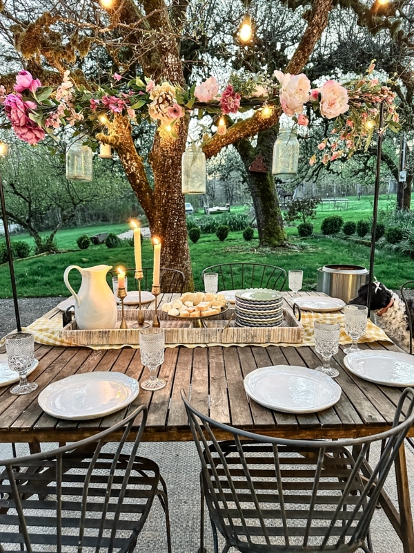 Dining Table Monochromatic Tablescape Neutral French Country