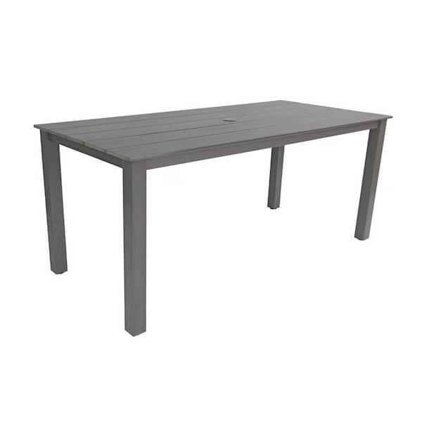 Dining Table Plastic Wood Grain Texture Slat Top Rectangular