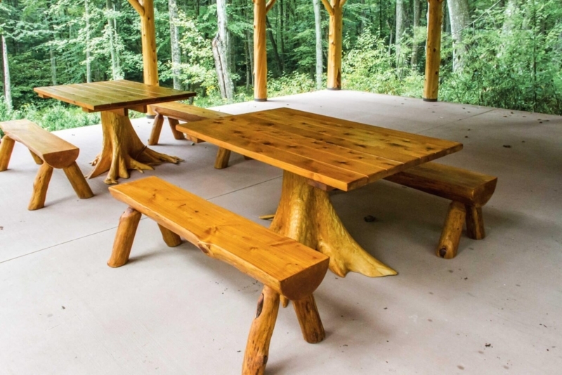 Dining Table Rustic Log Timber Frame with Matching Chairs