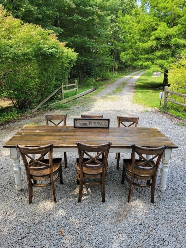 Dining Table Set Chunky Turned Legs French Country Layout
