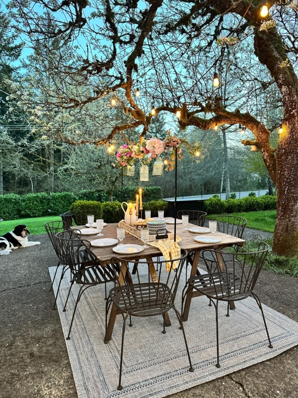 Dining Table Stacked Plates French Country Table Landscape