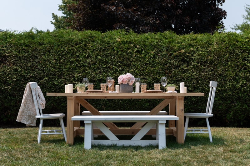 Dining Table Thick Tabletop Block Legs Black And Wood Dining Set