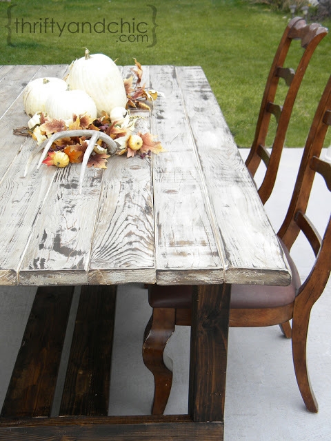 Dining Table X Base Trestle Plank Top Outdoor Farmhouse Set