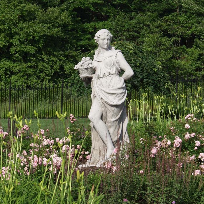 Distressed Gray Garden Statue Set of Cast Stone Child Figures