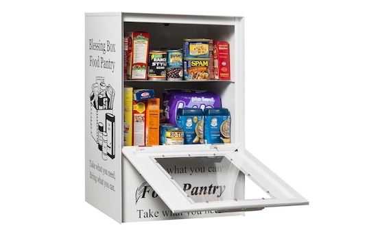 Divided Wooden Storage Bin with Slanted Front for Pantry.