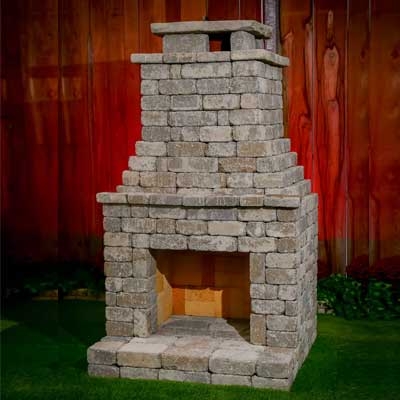 DIY Outdoor Fireplace with Wood Storage Bins