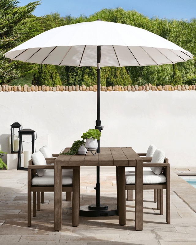 Dome Canopy Outdoor Shade with Exposed Wood Ribs
