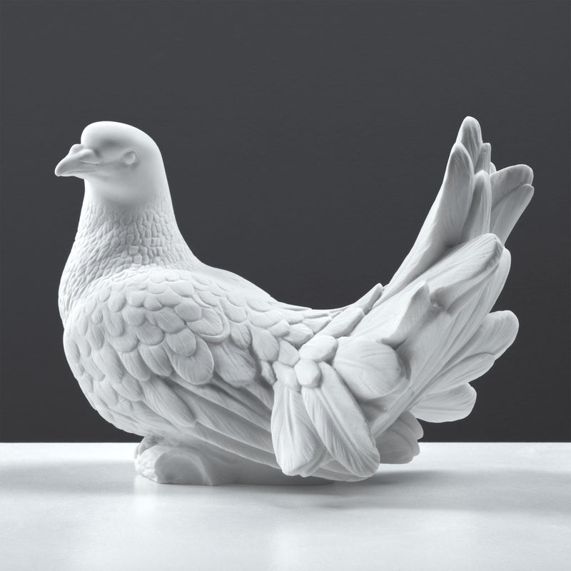 Dove Sculpture Matte Finish Outstretched Wings Curved Base