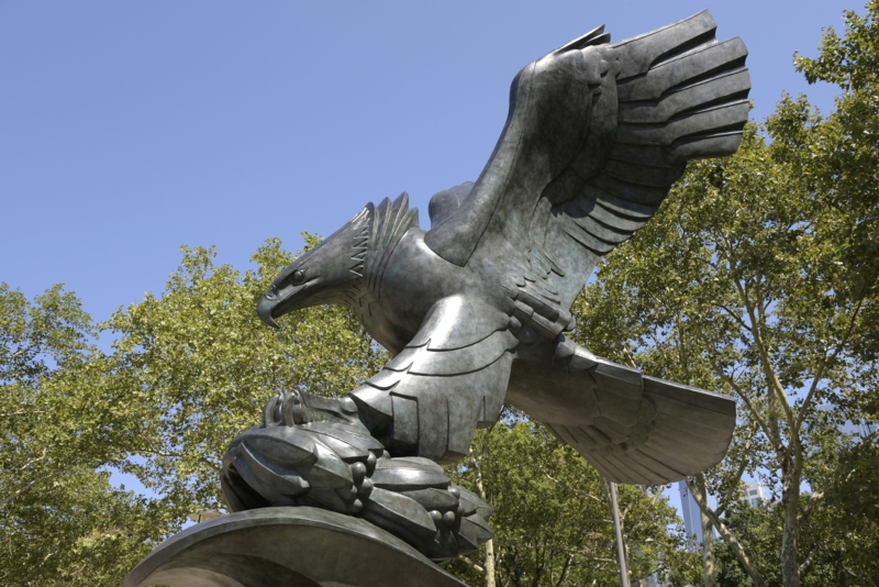 Eagle Statue Outstretched Wings Bronze Monumental Bird Statue