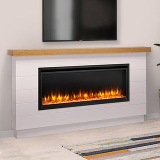 Electric Fireplace Shiplap Surround, Linear Insert, Modern Farmhouse Kit