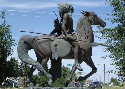 Equestrian Statue Dark Bronze Stone Base Traditional Outdoor Decor